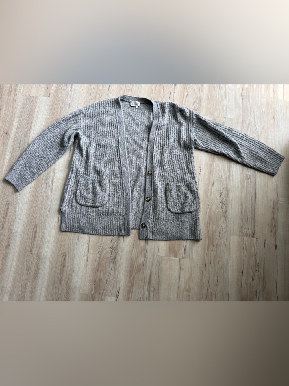 By Anthropologie Oversized Merino Wool Blend Chunky Knit Cardigan Sweater L - Picture 2 of 6